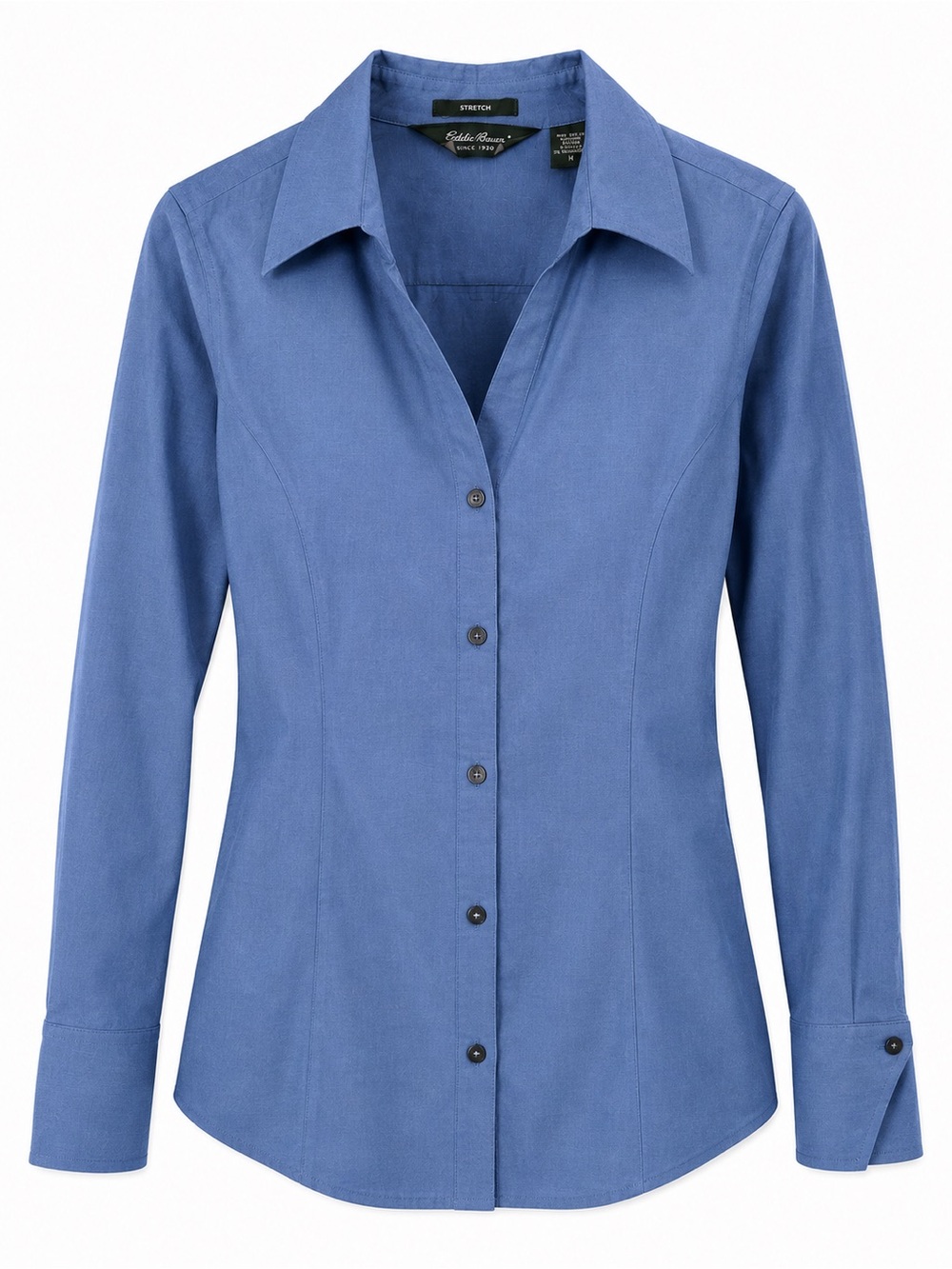 Eddie Bauer Blue Stretch Wrinkle-Resistant Long Sleeve Button-Down Shirt Size M